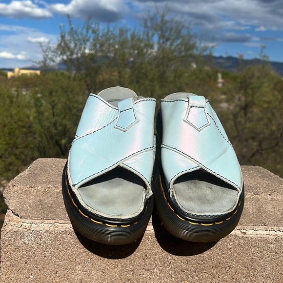 🏴󠁧󠁢󠁥󠁮󠁧󠁿 Dr. Martens Daisy MIE Blue Opal Chunky Platform Slides UK 5 - Picture 6 of 17